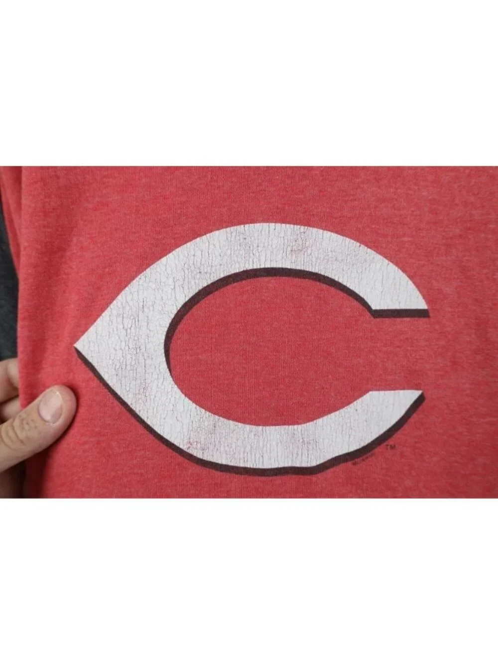 Vtg Nike Mens Large Travis Scott Center Swoosh Cincinnati Reds Raglan T-Shirt